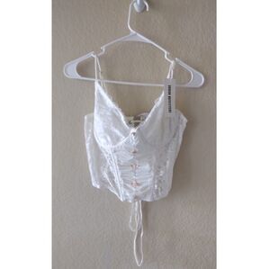 Urban Outfitters Out From Under White Lace Corset Top Size L